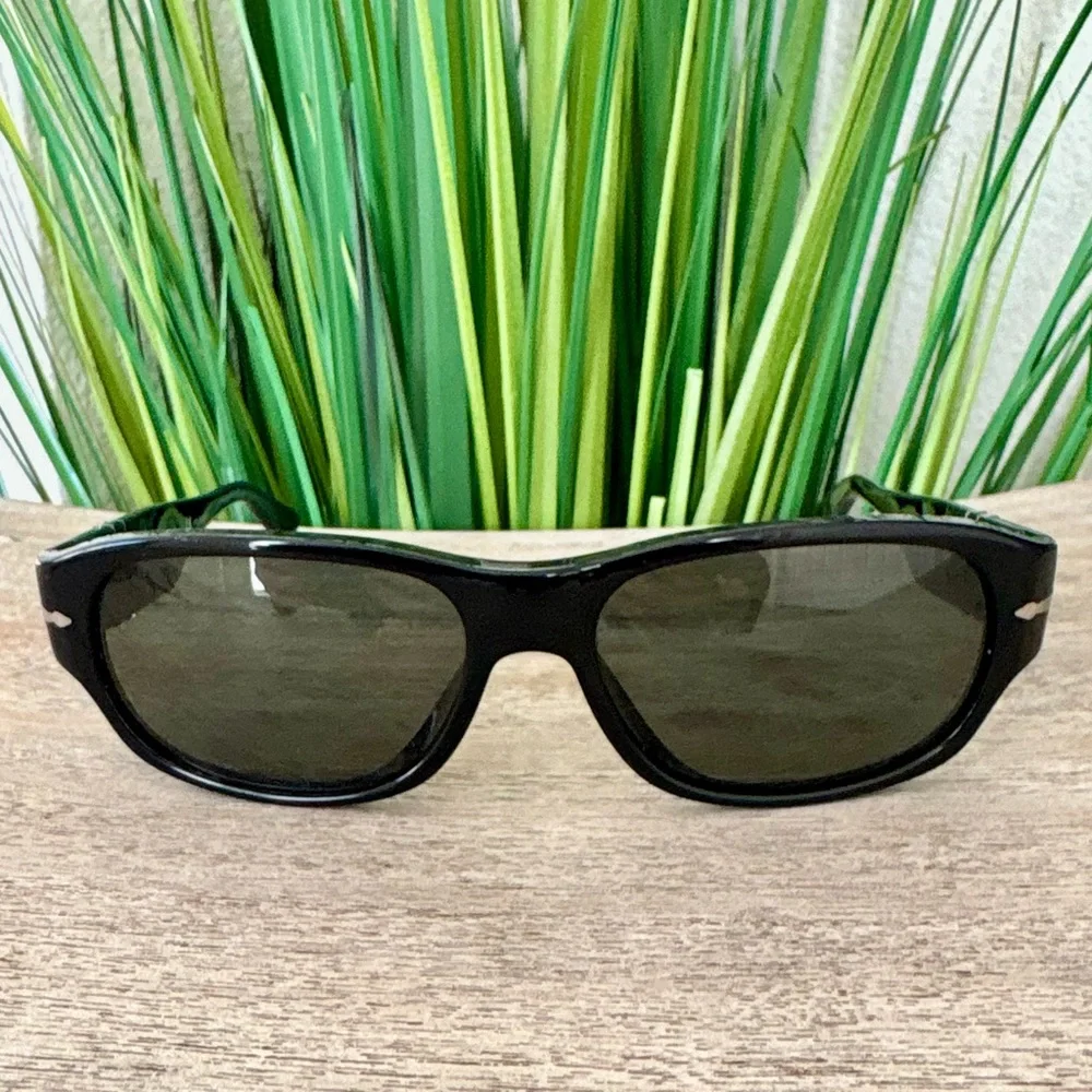 Persol Black Sunglasses with Silver Arrow Detail